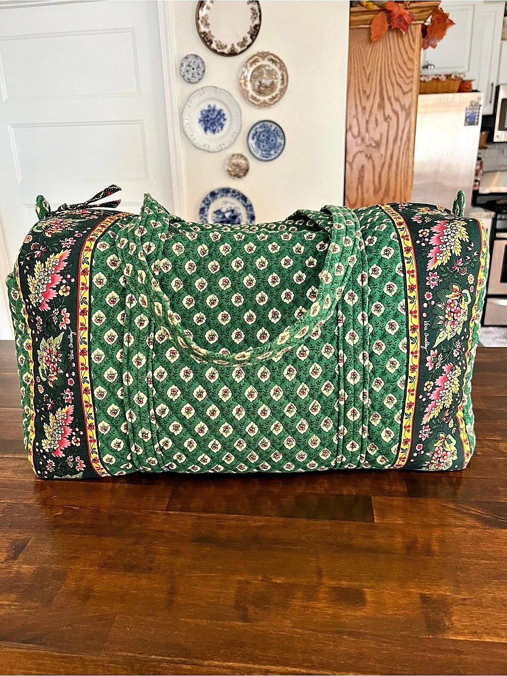 Vera Bradley Vintage Greenfield Large Duffel Bag